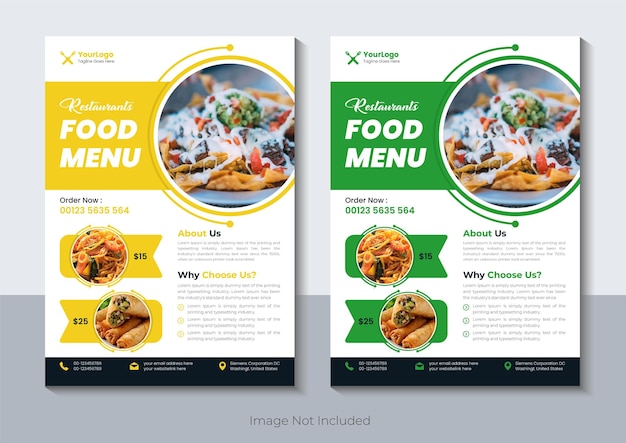 Designvorlage für Lebensmittel- und Restaurant-Flyer, Premium-Vektor