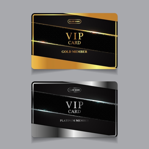 Designvorlage für luxuriöse VIP-Mitgliedskarten in Gold und Platin platinum