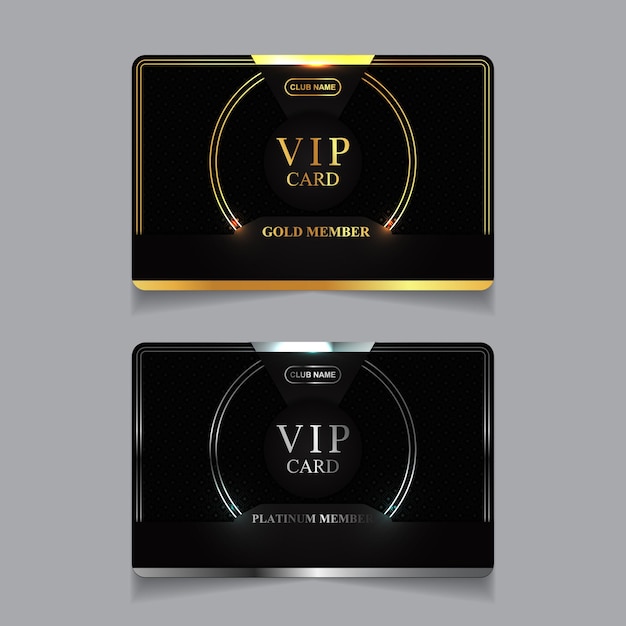 Designvorlage für luxuriöse VIP-Mitgliedskarten in Gold und Platin platinum