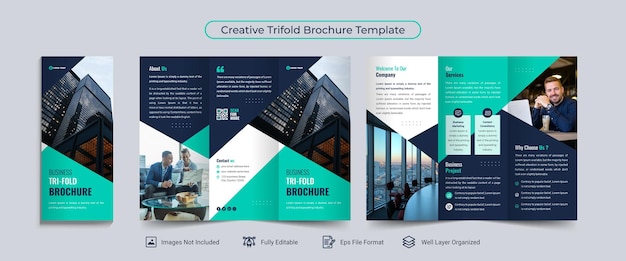 Designvorlage für moderne business-trifold-broschüren