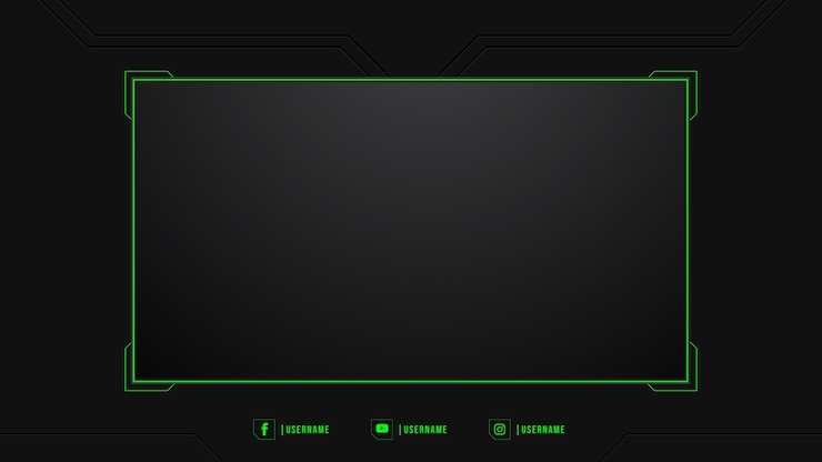 Vektor designvorlage für moderne screen-panel-overlay-frame-sets für das streamen von spielen