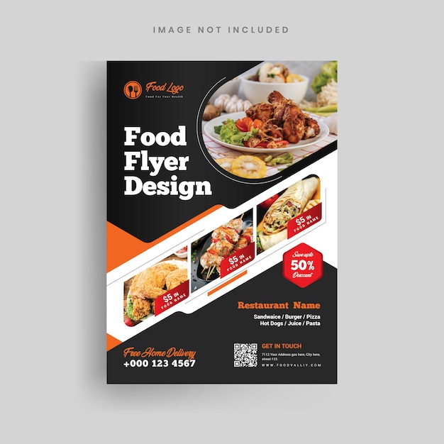 Designvorlage für restaurant- und lebensmittel-flyer