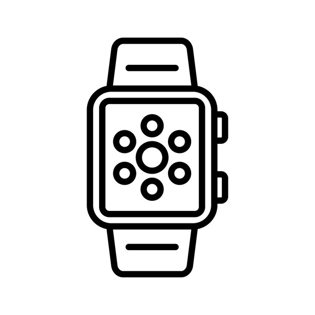 Designvorlage für Smartwatch-Symbolvektoren auf weißem Hintergrund