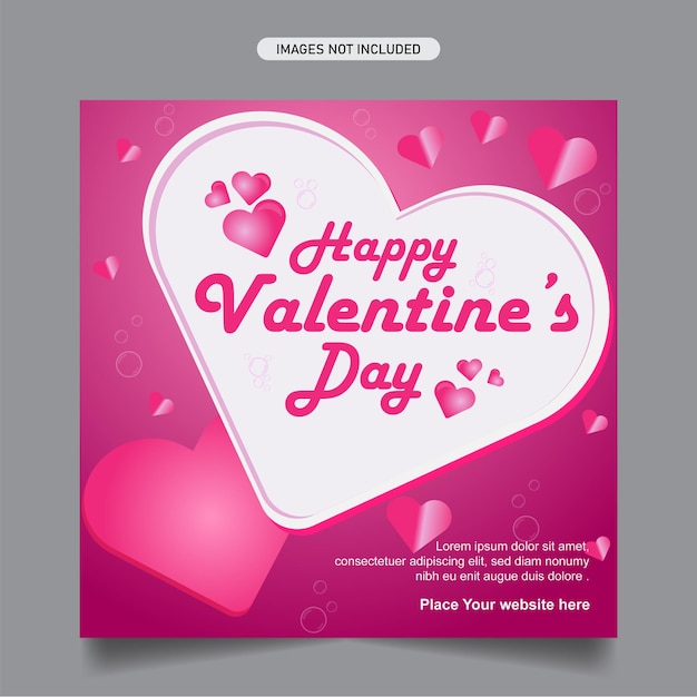 Designvorlage für social-media-post-banner zum valentinstag