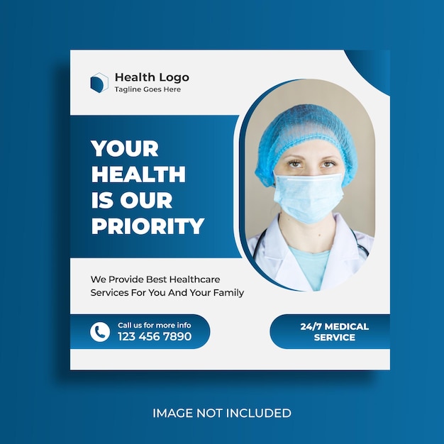 Designvorlage für Social-Media-Posts und Webbanner im medizinischen Gesundheitswesen