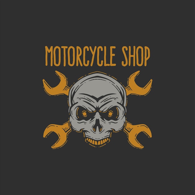 Vektor designvorlage totenkopf motorrad fahrradladen illustration design fahrradladen für t-shirt und bekleidung sh