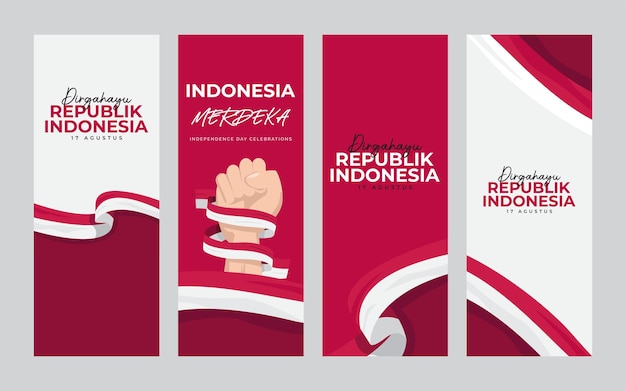 Designvorlage zum unabhängigkeitstag indonesiens am 17. august