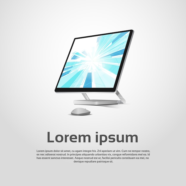 Desktop-logo-moderne computer-arbeitsplatz-ikonen-vektor-illustration