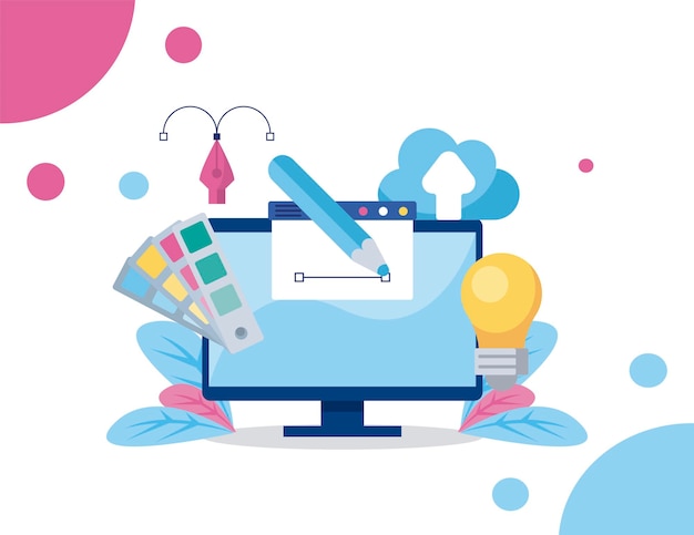 Desktop mit Webdesign