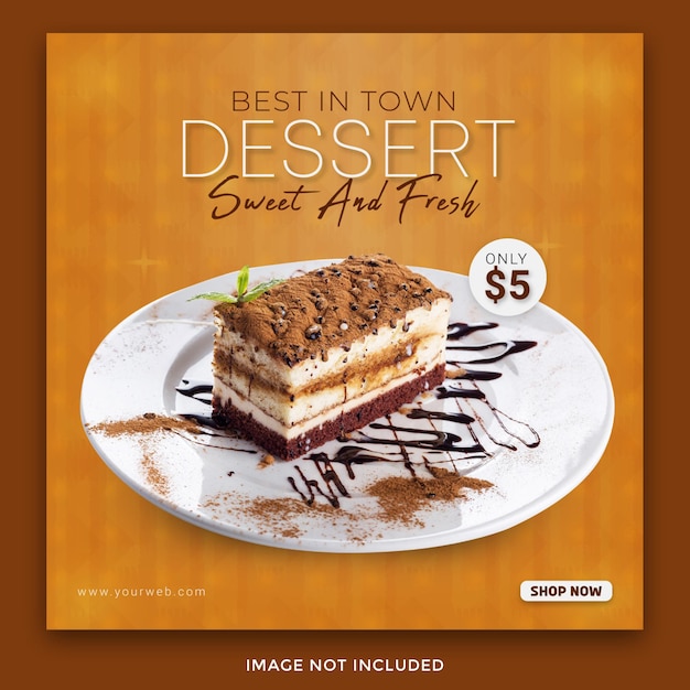 Vektor dessert-social-media-post-template-design