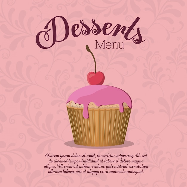 Desserts design, vektor-illustration.