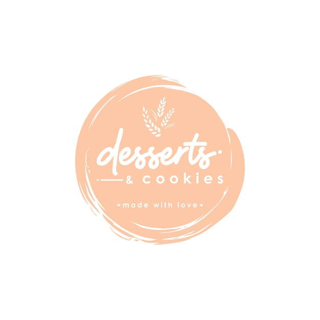 Desserts und kekse logo symbol moderne dessert shop logo design vector illustration