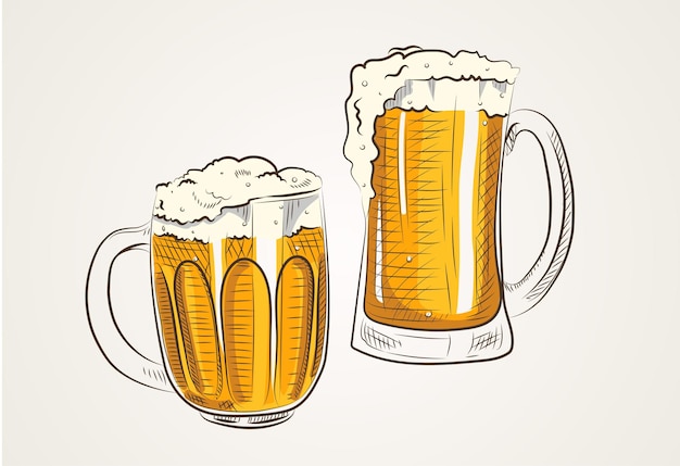 Dessin et illustration de biere en vecteur