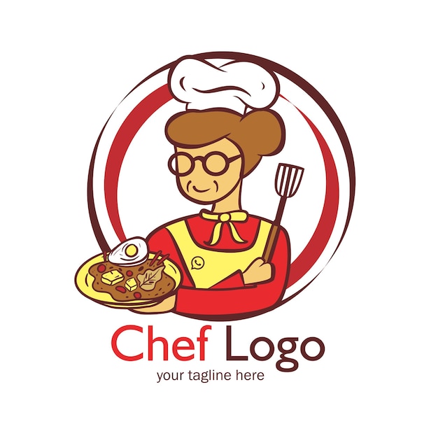 Detaillierte Chef-Logo-Vorlage mit Slogan