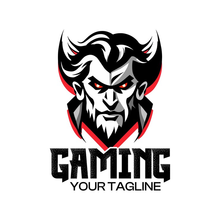 Detaillierte Demon Face Illustration e-Sport-Gaming-Logo