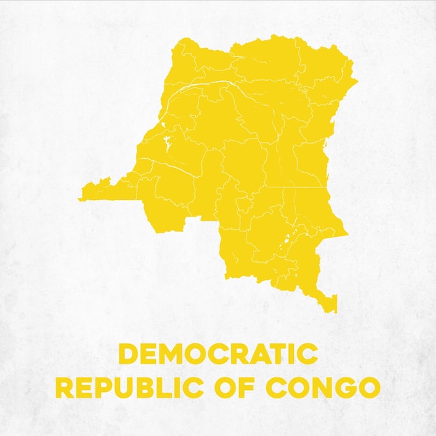 Vektor detaillierte karte der demokratischen republik kongo