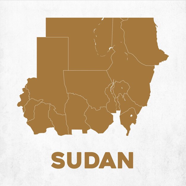 Vektor detaillierte karte des sudan.