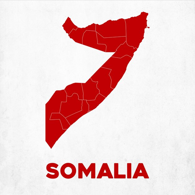 Vektor detaillierte karte von somalia.