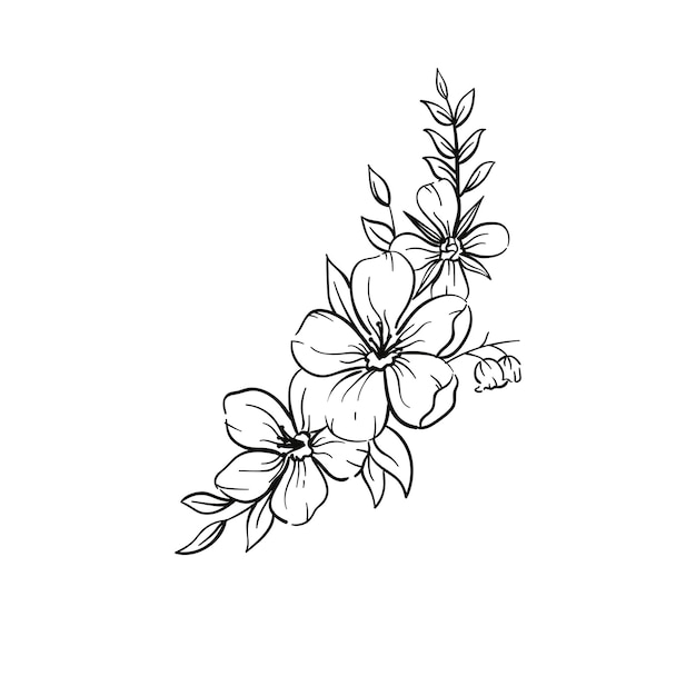 Detaillierte Linienblumen