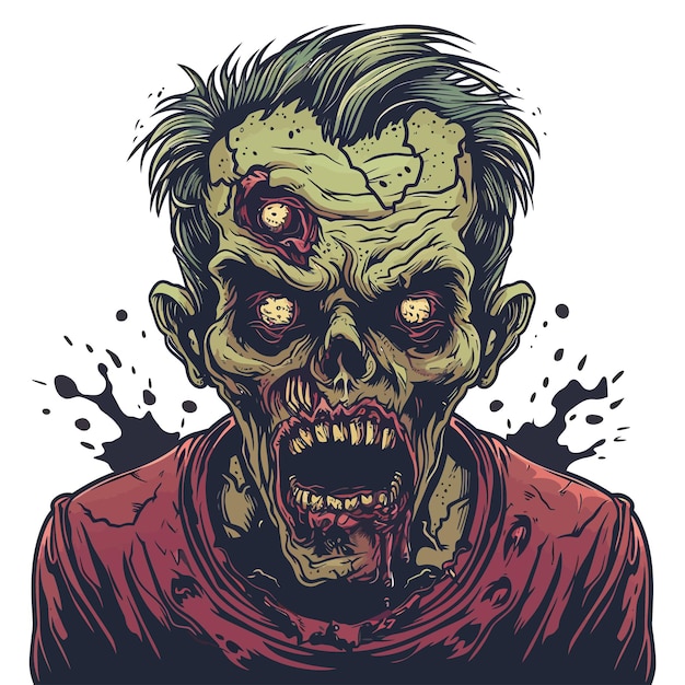 Vektor detaillierte zombie-illustration