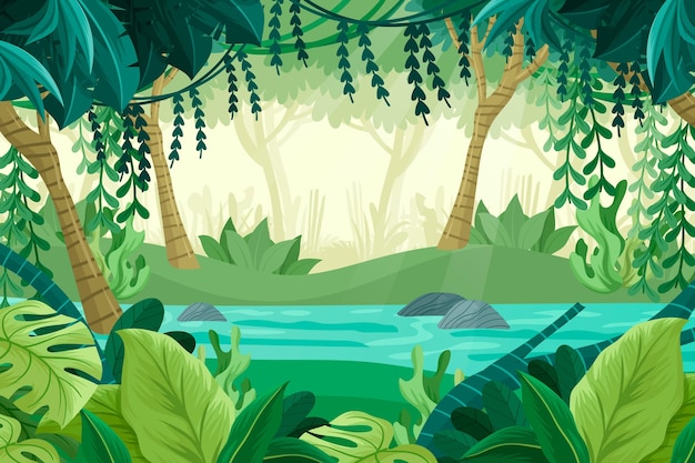 Detaillierter Dschungelhintergrund
