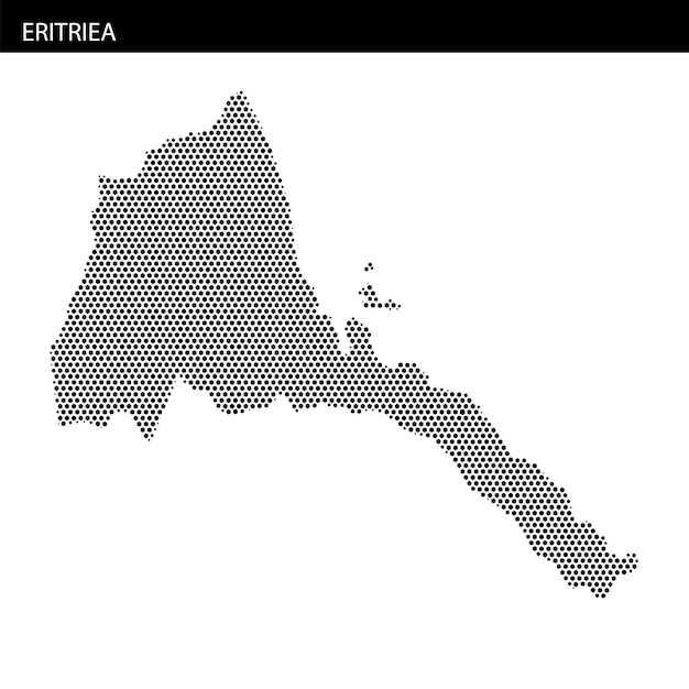 Detaillierter Umriss Eritreas mit geografischen Merkmalen und Grenzen