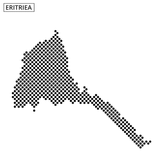 Detaillierter Umriss Eritreas mit geografischen Merkmalen und Grenzen