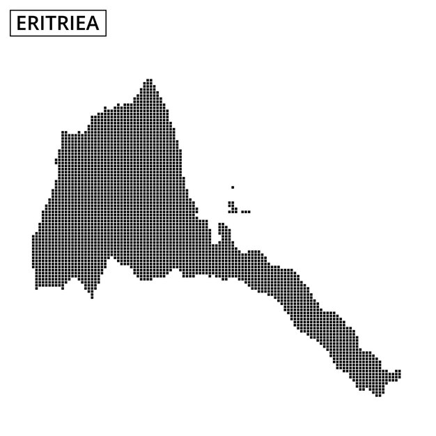 Detaillierter Umriss Eritreas mit geografischen Merkmalen und Grenzen