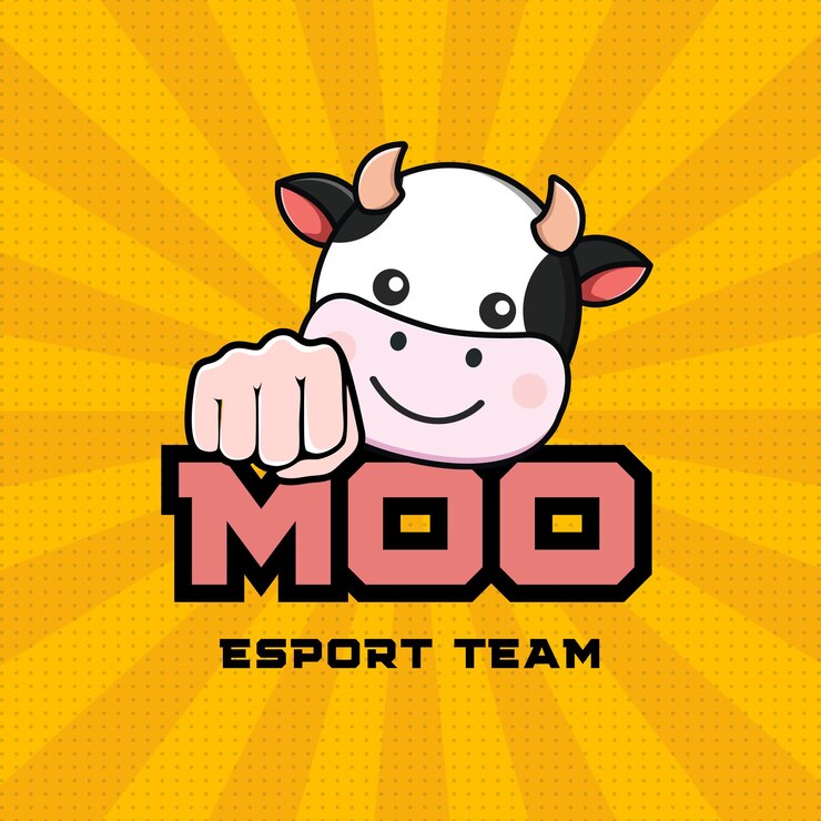 Detailliertes Cow-E-Sports-Spiel-Logo