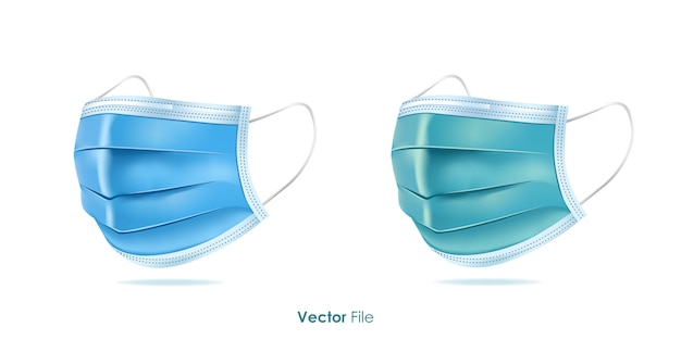 Vektor details 3d medizinische maske in isoliert