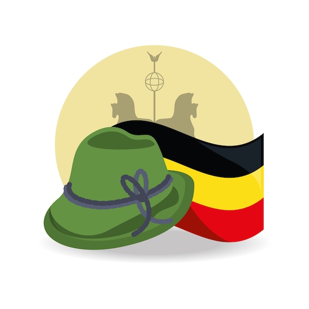 Deutsch Alpine Hat und Deutschland Flagge Symbol