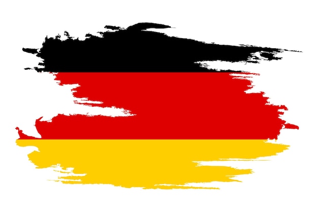 Deutsche flagge im stil grunge-effekt und aquarell