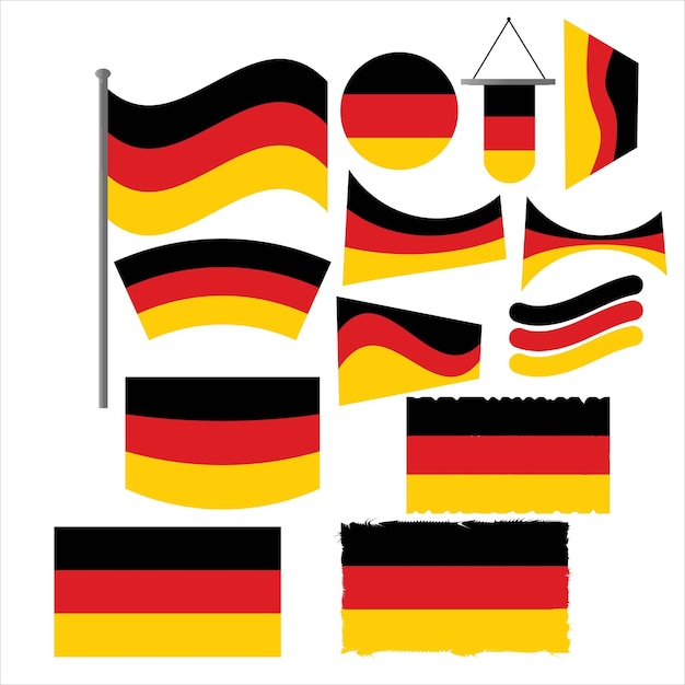 Deutsche Flagge Sammel von deutschen Flaggen in verschiedenen Stilen