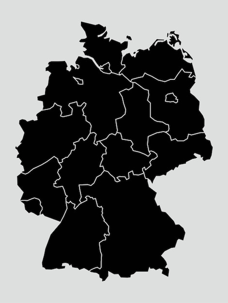 deutsche Karte mit isolierten Regionen auf weißem Hintergrund Karte Deutschlands Vektorillustration