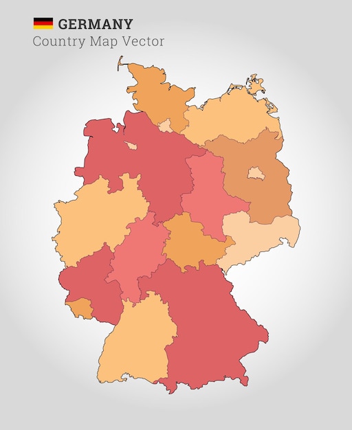 Vektor deutschland, bunte karte, vektor, illustration