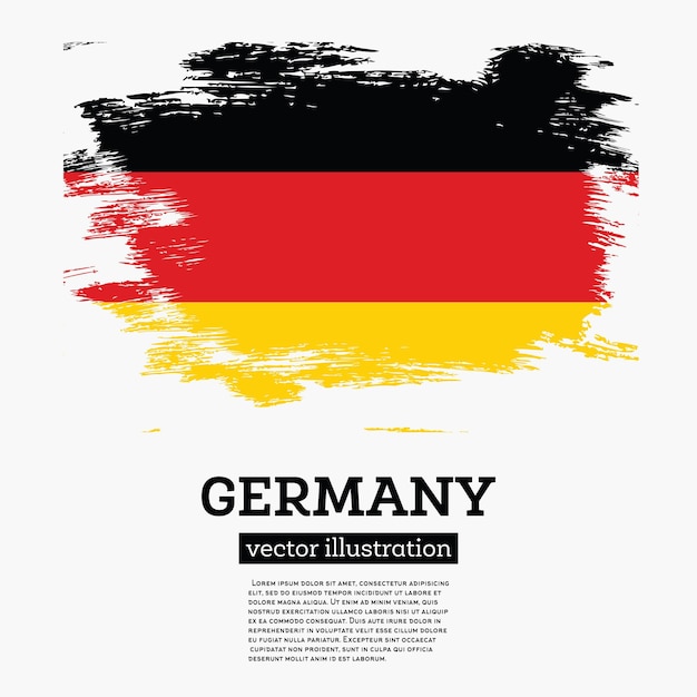 Deutschland-Flagge mit Pinselstrichen. Vektor-Illustration.