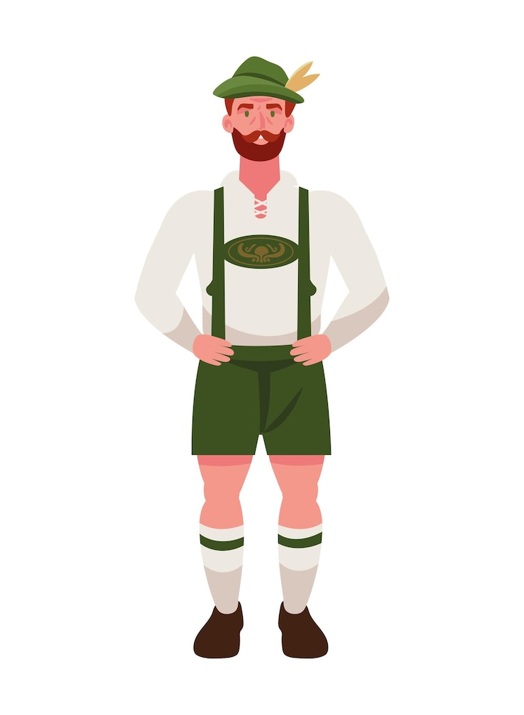 Vektor deutschland mann mit lederhosen