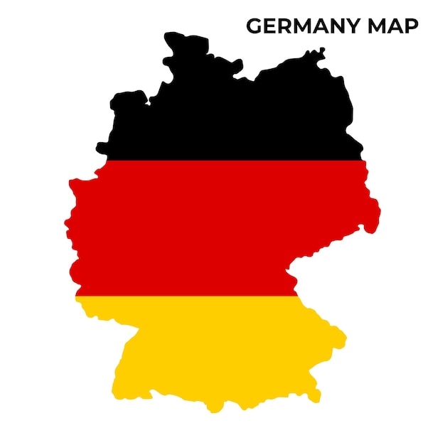 Deutschland Nationalflagge Kartendesign Illustration der deutschen Landesflagge innerhalb des Vektorbildes der Karte
