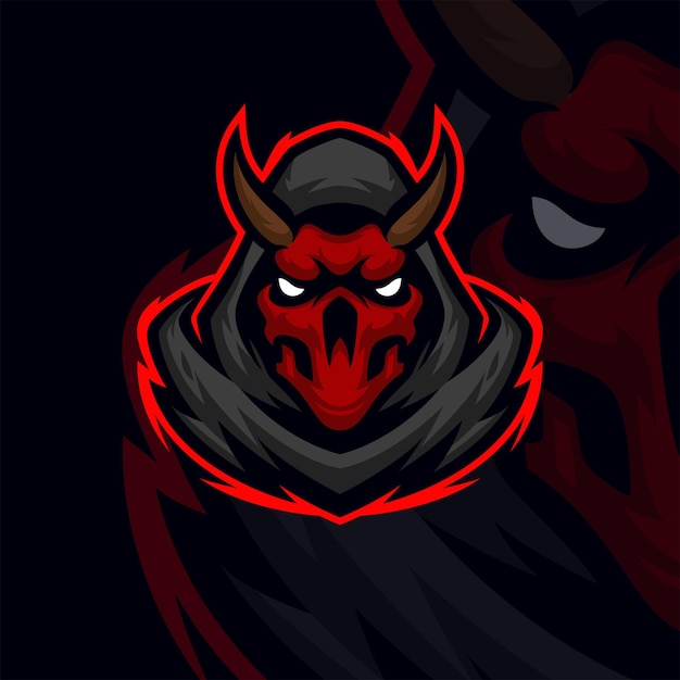 Devil masscot logo esport premium-vektor