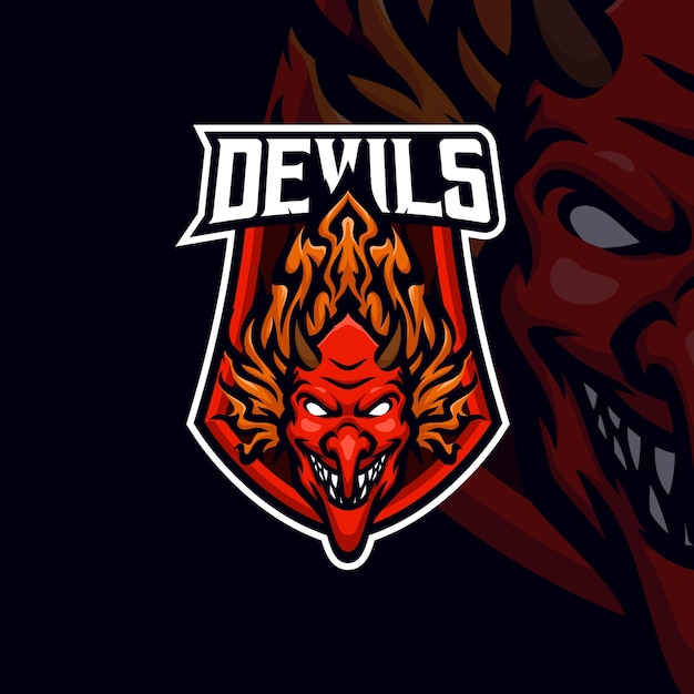 Devils masscot logo esport premium-vektor