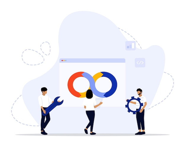 DevOps-Programmierer-Vektor-Illustration