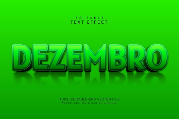 Dezembro editierbarer texteffekt 3-dimensionaler moderner stil