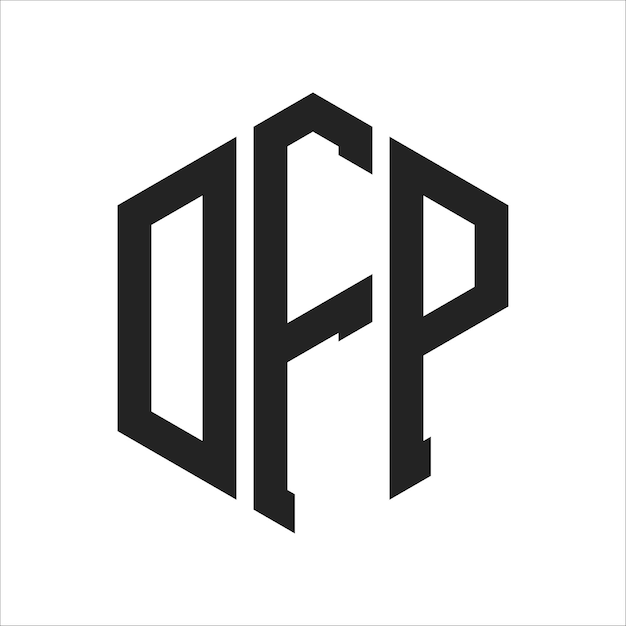 DFP-Logo-Design Anfangsbuchstaben DFP-Monogramm-Logo in sechseckiger Form