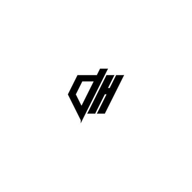 DH-Monogramm-Logo-Design, Buchstabe, Text, Name, Symbol, monochromes Logo, Alphabet-Zeichen, einfaches Logo