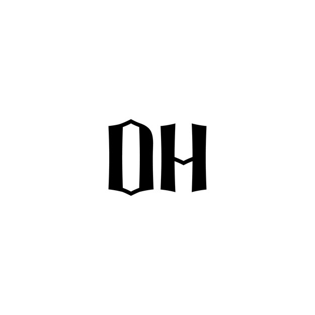 DH-Monogramm-Logo-Design, Buchstabe, Text, Name, Symbol, monochromes Logo, Alphabet-Zeichen, einfaches Logo