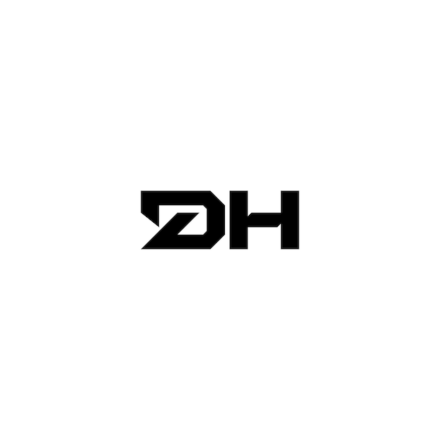 DH-Monogramm-Logo-Design, Buchstabe, Text, Name, Symbol, monochromes Logo, Alphabet-Zeichen, einfaches Logo