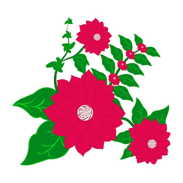 Dhalia blume blumenmuster grafik vektor illustration