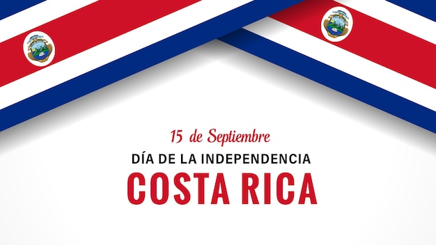 Dia de la independencia costa rica plakat mit flaggen 15. september alles gute zum unabhängigkeitstag