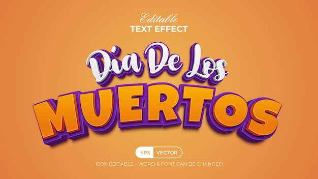 Dia de los muertos Texteffektstil Bearbeitbarer Texteffekt
