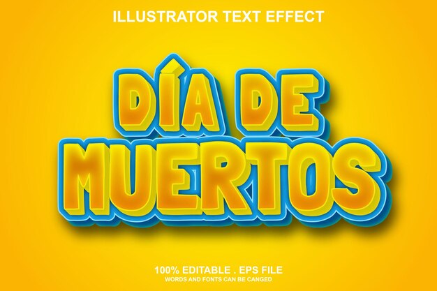 Vektor dia de muertos texteffekt editierbar